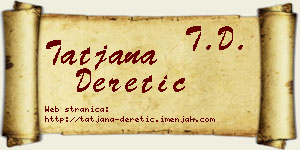 Tatjana Deretić vizit kartica